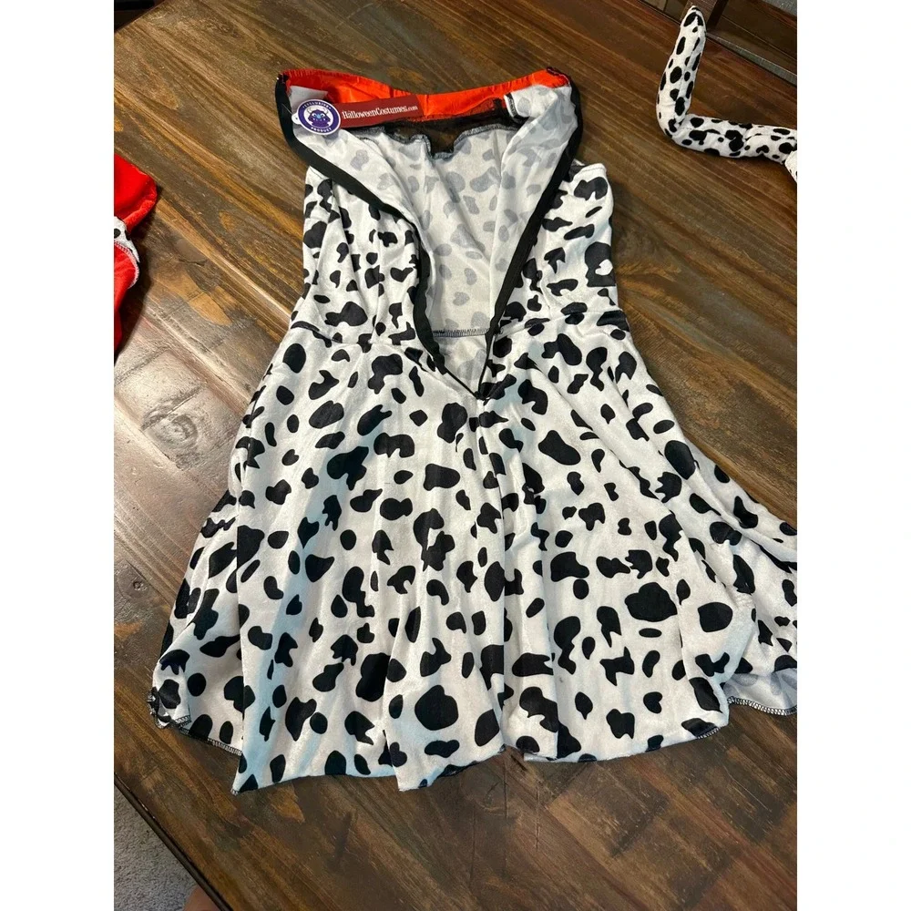 Dalmatian Costume Set by Fun Costumes Dress Pants Tail Wig Halloween‎ Kids Small